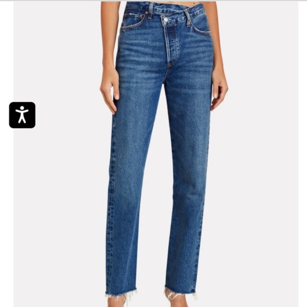 Agolde Blue Straight Leg Jeans